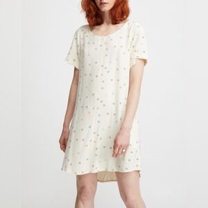 Ali Golden S Small Cream Polka Dot Rings Mini Dress Babydoll Sustainable